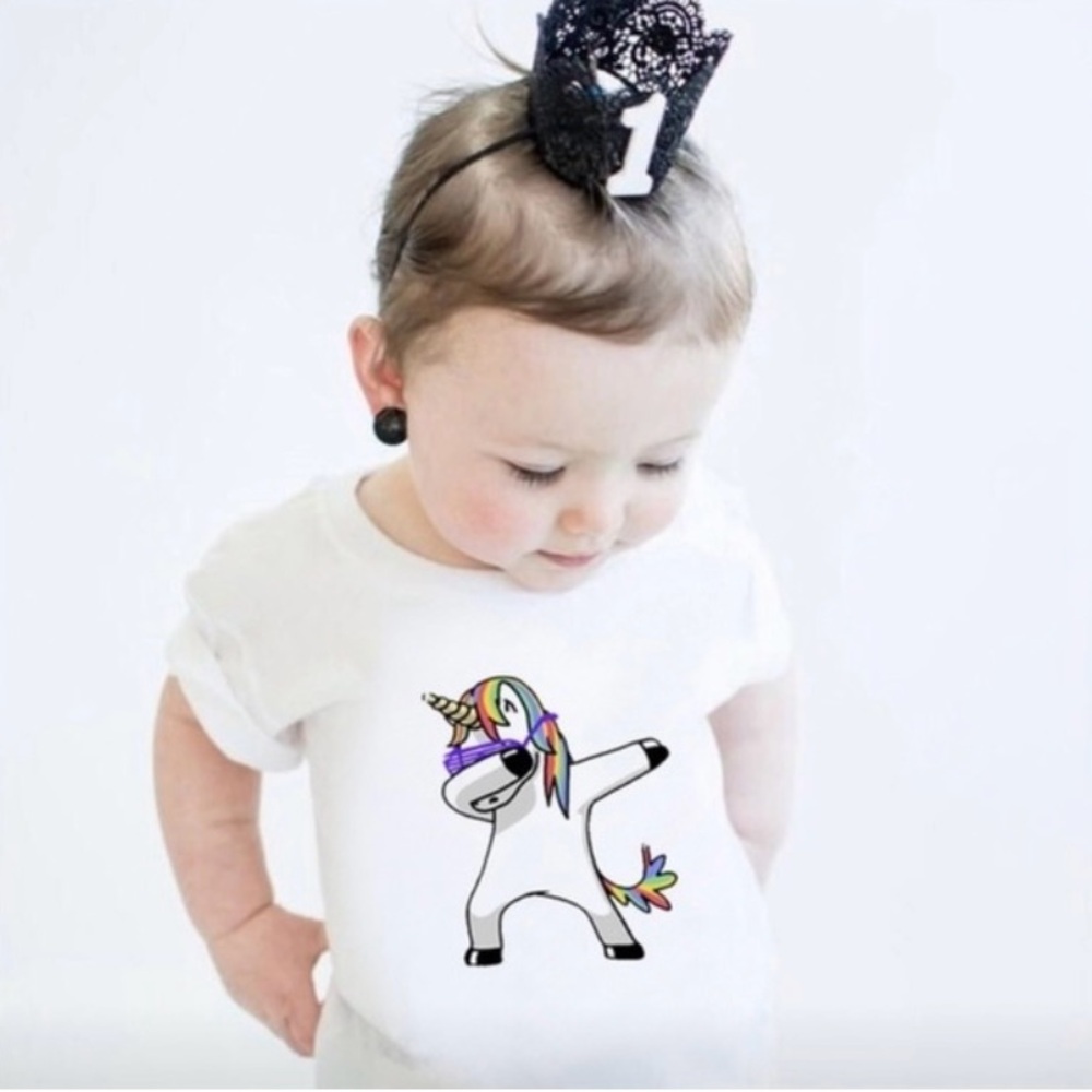 Girl Dancing Unicorn T-Shirt - White - Picture 2 of 4